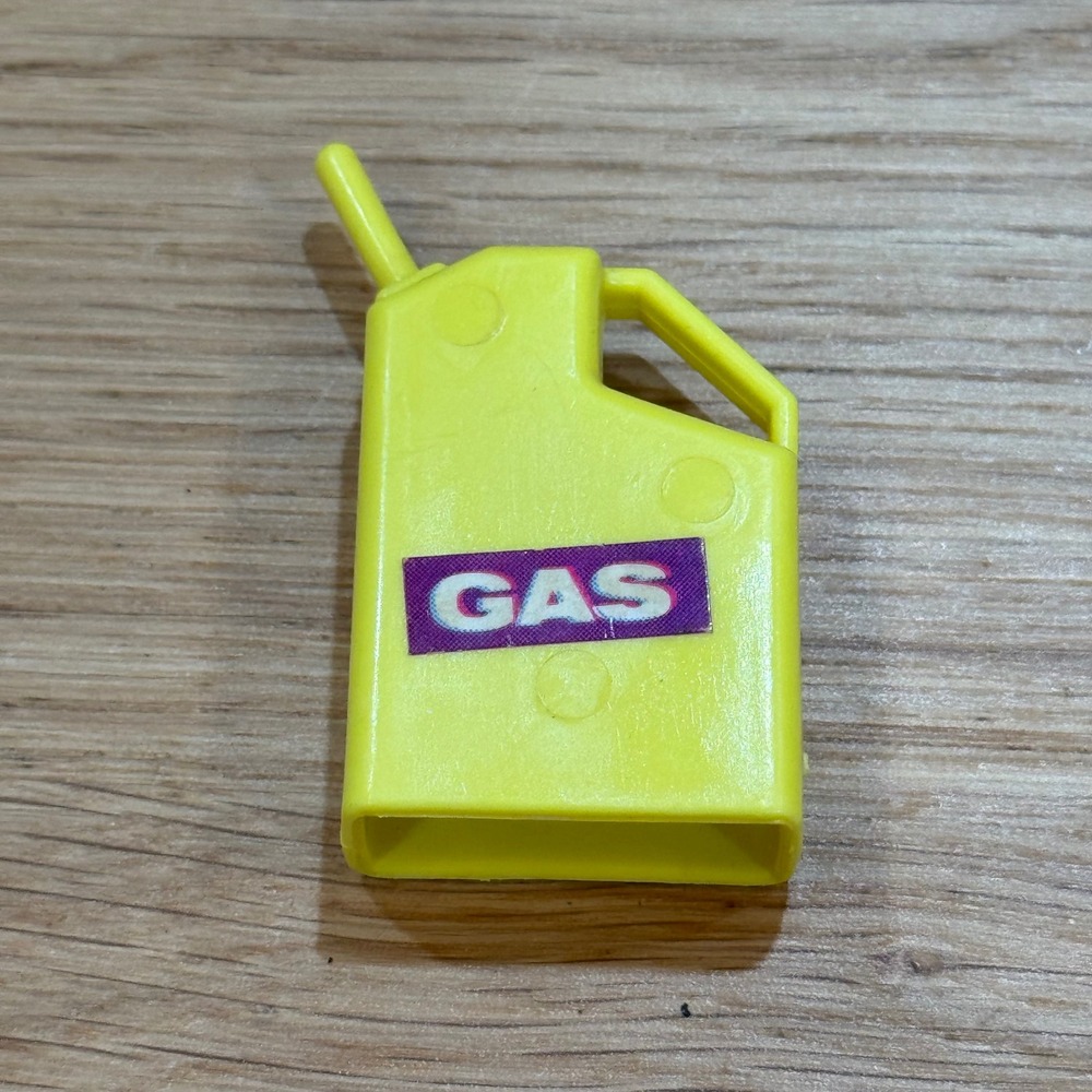 Vintage Fisher Price Yellow Plastic Gas Can Toy Accessory Purple Label 2 Inch